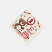 Teddy Bear picknick Happy 1st Birthday Paper Bord Servet (Hoek)
