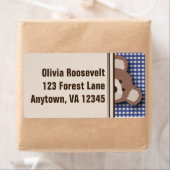 Teddy Bear Picknick Label - Blauw Gingham (Insitu)