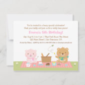 Teddy Bear picknick Tea Party verjaardagsuitnodigi Kaart (Voorkant)