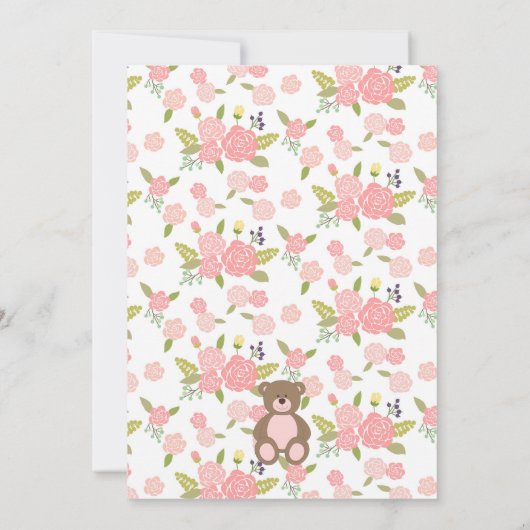 Teddy Bear Picknick Verjaardagsfeestuitnodiging Kaart (Achterkant)
