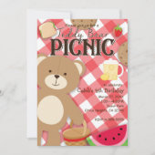 Teddy Bear Picknick Zomer Verjaardagsfeest Uitnodi Kaart (Voorkant)