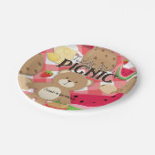 Teddy Bear Picknick Zomer Verjaardagsfeestje Custo Papieren Bordje (Gekanteld)