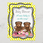 Teddy Bear Picnic Baby shower Kaart (Voorkant / Achterkant)