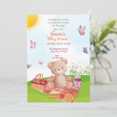 Teddy Bear Picnic Baby shower Kaart (Staand voorkant)