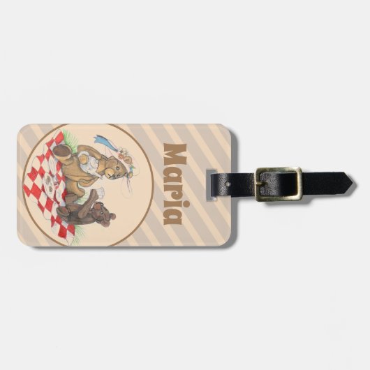 Teddy Bear Picnic Bagagelabel (Voorkant horizontaal)