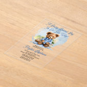 Teddy Bear Picnic Beary Special Boy Baby shower Acryl Uitnodigingen (Laagn)