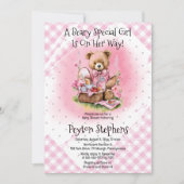 Teddy Bear Picnic Beary Special Girl Baby shower Kaart (Voorkant)
