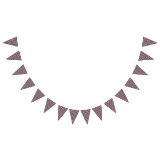 Teddy Bear Picnic Birthday Blue en Red Gingham Vlaggetjes