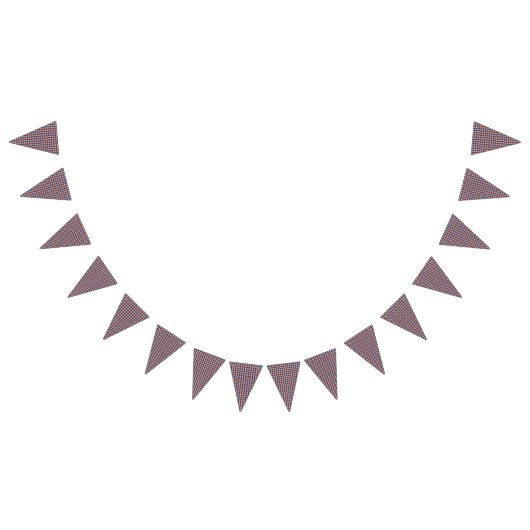 Teddy Bear Picnic Birthday Blue en Red Gingham Vlaggetjes (Alle)