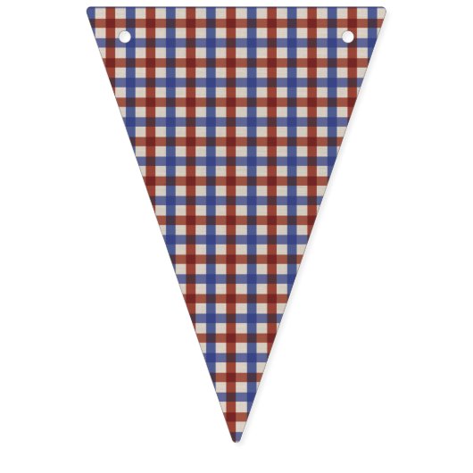 Teddy Bear Picnic Birthday Blue en Red Gingham Vlaggetjes (Derde vlag)