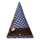 Teddy Bear Picnic Birthday - Blue Gingham Feesthoedjes (Rechts)