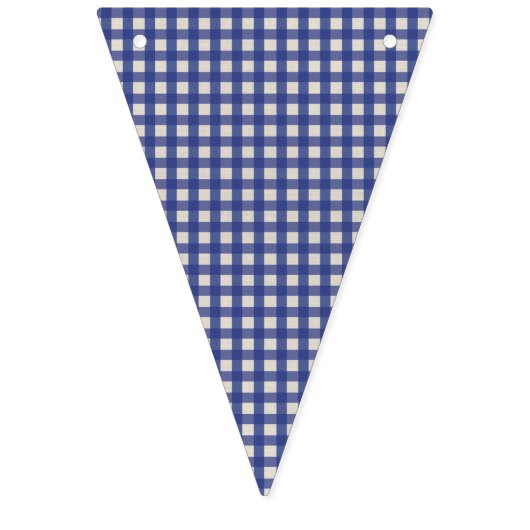 Teddy Bear Picnic Birthday - Blue Gingham Vlaggetjes (Eerste vlag)