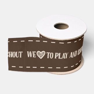 Teddy Bear Picnic Birthday - Brown Grosgrain Lint