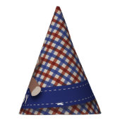 Teddy Bear Picnic Birthday - Red en Blue Gingham Feesthoedjes (Rechts)