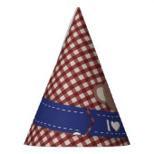 Teddy Bear Picnic Birthday - Red Gingham Feesthoedjes (Links)
