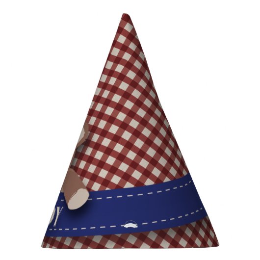 Teddy Bear Picnic Birthday - Red Gingham Feesthoedjes (Rechts)
