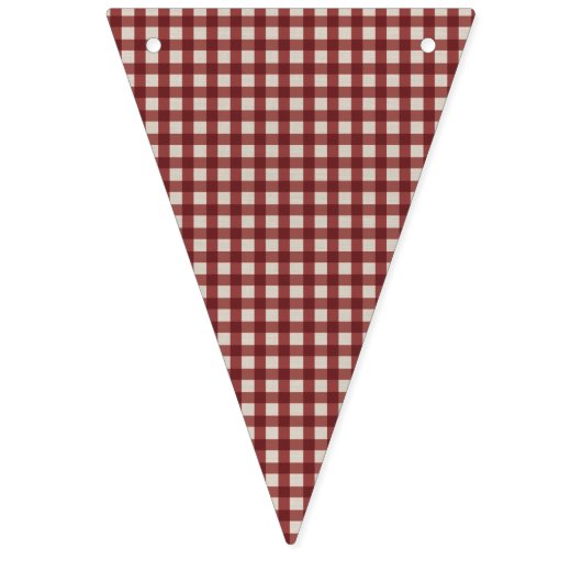 Teddy Bear Picnic Birthday Red Gingham Vlaggetjes (Tweede vlag)
