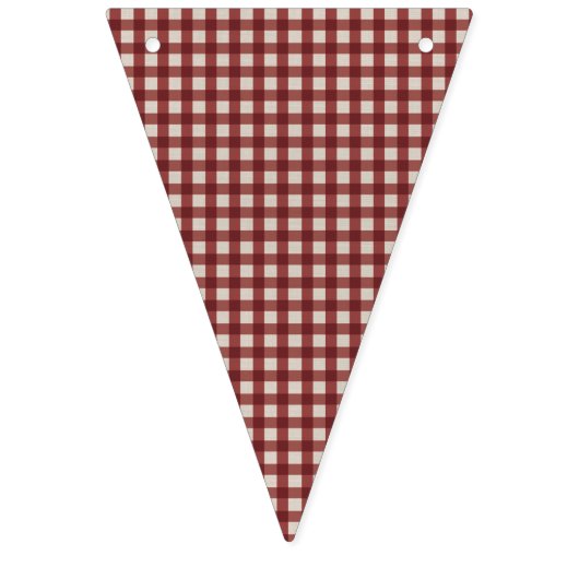 Teddy Bear Picnic Birthday Red Gingham Vlaggetjes (Eerste vlag)