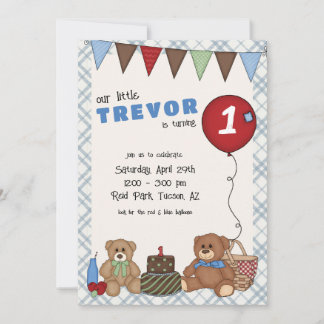 Teddy Bear Picnic Birthday Uitnodiging
