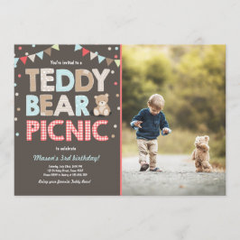 Teddy Bear Picnic Boy - verjaardag Uitnodiging bla