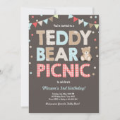 Teddy Bear Picnic Boy - verjaardag Uitnodiging bla (Voorkant)