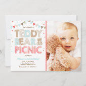Teddy Bear Picnic Boy - verjaardag Uitnodiging bla (Voorkant)