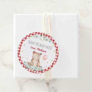 Teddy Bear Picnic Floral Birthday Bedankjes Labels