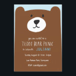 Teddy Bear Picnic Kids Birthday Party Invitation Kaart<br><div class="desc">Verstuur de beste uitnodigingen voor je teddybeer picknick op het feest!</div>