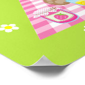 Teddy Bear Picnic Pink Birthday Welkomstteken Poster (Hoek)