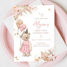 Teddy Bear Picnic Pink Girl Eerste verjaardag