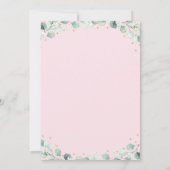 Teddy Bear Picnic Pink Gold Greenery Birthday Kaart (Achterkant)