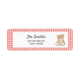 Teddy Bear Picnic Return-adres: rood blauw Etiket