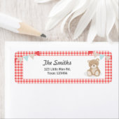 Teddy Bear Picnic Return-adres: rood blauw Etiket (Insitu)