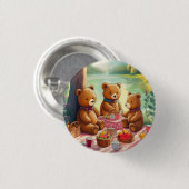 Teddy Bear Picnic Ronde Button 3,2 Cm (Voorkant /achterkant)