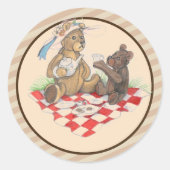 Teddy Bear Picnic Ronde Sticker (Voorkant)