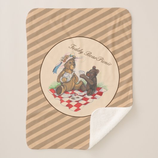 Teddy Bear Picnic Sherpa Deken (Voorkant)