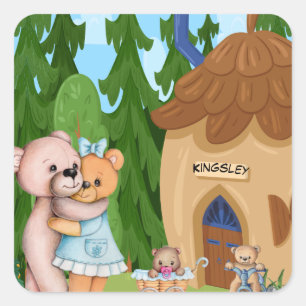 Teddy Bear Picnic Village Specialized Vierkante Sticker