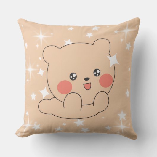 Teddy Bear Pillow for Kids – Cute Nursery Design Kussen (Voorkant)