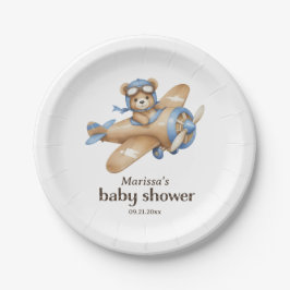 Teddy Bear Pilot Baby Boy Douche Papier Bord