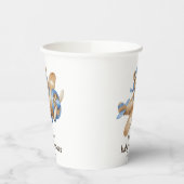 Teddy Bear Pilot Baby Boy Douche Papieren beker (Links)