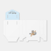 Teddy Bear Pilot Baby Boy Shower Favoriete Box Bedankdoosjes (Uitgevouwen)