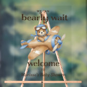 Teddy Bear Pilot Baby Boy Shower Welkom Acryl Bord (Neutraal)