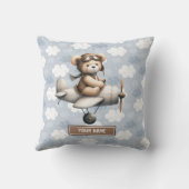 Teddy Bear Pilot Baby Pillow Gepersonaliseerde Pas Kussen (Achterkant)