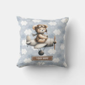 Teddy Bear Pilot Baby Pillow Gepersonaliseerde Pas Kussen (Voorkant)