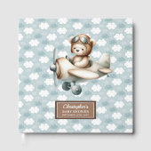 Teddy Bear Pilot Baby shower gastenboek voor jonge (Voorkant)