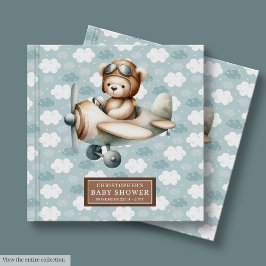 Teddy Bear Pilot Baby shower gastenboek voor jonge