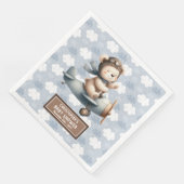 Teddy Bear Pilot Baby shower servetten gepersonali (Hoek)