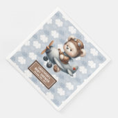 Teddy Bear Pilot Napkins Baby shower Servet (Hoek)