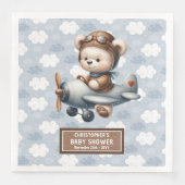 Teddy Bear Pilot Napkins Baby shower Servet (Voorkant)
