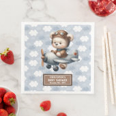 Teddy Bear Pilot Napkins Baby shower Servet (Insitu)